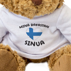 MINA RAKASTAN SINUA (FINNISH FLAG) - Teddy Bear - I Love You - Cute Gift Present