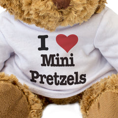 I LOVE MINI PRETZELS - Teddy Bear - Cute Cuddly Soft Adorable - Gift Present
