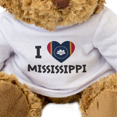 I Love Mississippi Flag - Teddy Bear