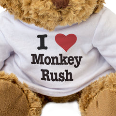 I LOVE MONKEY RUSH - Teddy Bear - Cute Cuddly Soft Adorable - Gift Present