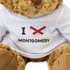 I LOVE MONTGOMERY (ALABAMA FLAG) - Teddy Bear - Cute Cuddly - Gift Present