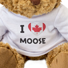 I LOVE MOOSE (CANADIAN FLAG) - Teddy Bear - Cute - Funny Canada Gift Present