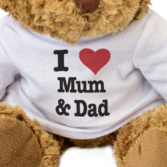 I LOVE MUM & DAD - Teddy Bear - Cute Cuddly Soft Adorable - Gift Present