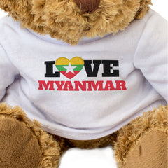 LOVE MYANMAR (FLAG HEART) - Teddy Bear - Cute Funny - Souvenir Gift Present