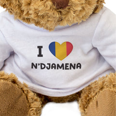 I LOVE N'DJAMENA (CHAD FLAG) - Teddy Bear - Cute Cuddly - Gift Present