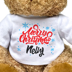 MERRY CHRISTMAS NELLY - Teddy Bear - Cute Cuddly Soft - Xmas Gift Present