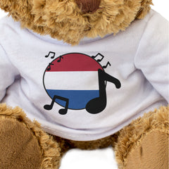 NETHERLANDS FLAG (MUSICAL NOTES) - Teddy Bear - Dutch Music Fan Gift Present