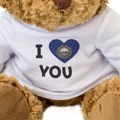 I LOVE YOU (NEW HAMPSHIRE FLAG) - Teddy Bear - Cute - Romantic Gift Present