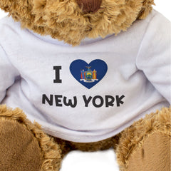 I Love New York State Flag - Teddy Bear