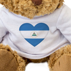 NICARAGUA FLAG HEART - Teddy Bear - Cute Cuddly Soft - Nicaraguan Gift Present