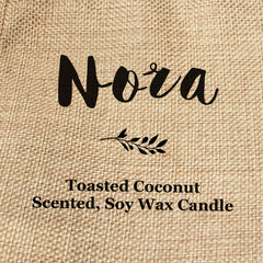 Nora personalised faux-burlap candle gift bag
