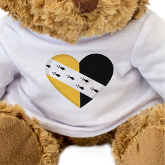 NORFOLK FLAG HEART - Teddy Bear - Cute Cuddly Soft - Gift Present