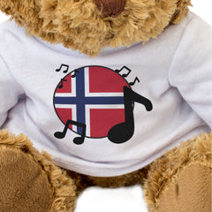 NORWAY FLAG (MUSICAL NOTES) - Teddy Bear - Norwegian Music Fan Gift Present