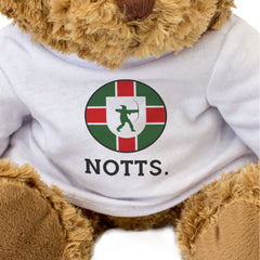 NOTTS COUNTY FLAG ROUNDEL - Teddy Bear - Cute - Nottinghamshire Gift Present