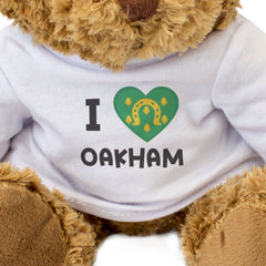I LOVE OAKHAM (RUTLAND FLAG) - Teddy Bear - Cute Funny Souvenir Gift Present