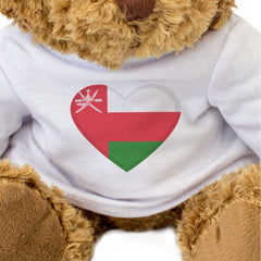 OMAN FLAG HEART - Teddy Bear - Cute Cuddly Soft Adorable - Omani Gift Present
