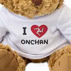 I LOVE ONCHAN (ISLE OF MAN FLAG) - Teddy Bear - Cute Cuddly - Gift Present