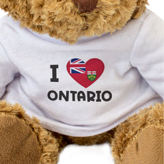 I LOVE ONTARIO FLAG - Teddy Bear - Cute Cuddly Soft - Canada Gift Present