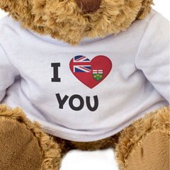 I LOVE YOU (ONTARIO FLAG) - Teddy Bear - Romantic Canadian Gift Present