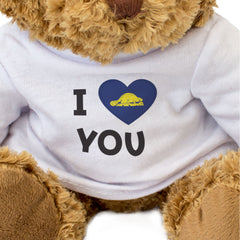 I LOVE YOU (OREGON FLAG) - Teddy Bear - Cute - Romantic Partner Gift Present