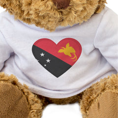 PAPUA NEW GUINEA FLAG HEART - Teddy Bear - Cute Cuddly Soft - PNG Gift Present