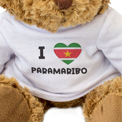 I LOVE PARAMARIBO (SURINAME FLAG) - Teddy Bear - Cute Cuddly - Gift Present
