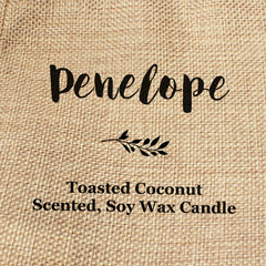 Penelope personalised faux-burlap candle gift bag