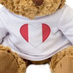 PERU FLAG HEART - Teddy Bear - Cute Cuddly Soft Adorable - Peruvian Gift Present