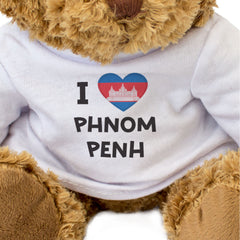 I LOVE PHNOM PENH (CAMBODIA FLAG) - Teddy Bear - Cute Cuddly - Gift Present