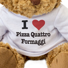 I LOVE PIZZA QUATTRO FORMAGGI - Teddy Bear - Cute Funny Soft - Gift Present