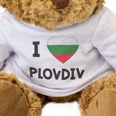 I LOVE PLOVDIV (BULGARIA FLAG) - Teddy Bear - Cute Cuddly - Funny Gift Present