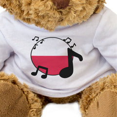 POLAND FLAG (MUSICAL NOTES) - Teddy Bear - Cute Polish Music Fan Gift Present