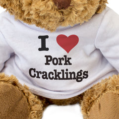 I LOVE PORK CRACKLINGS - Teddy Bear - Cute Cuddly Soft Adorable - Gift Present