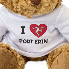 I LOVE PORT ERIN (ISLE OF MAN FLAG) - Teddy Bear - Cute Cuddly - Gift Present