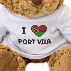 I LOVE PORT VILA (VANUATU FLAG) - Teddy Bear - Cute Cuddly Soft - Gift Present