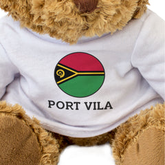 PORT VILA (VANUATU FLAG ROUNDEL) - Teddy Bear - Cute - Souvenir Gift Present