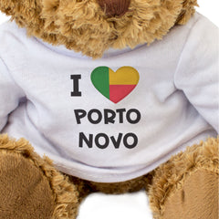 I LOVE PORTO NOVO (BENIN FLAG) - Teddy Bear - Cute Cuddly - Gift Present