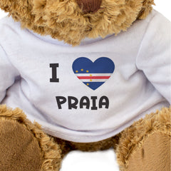 I LOVE PRAIA (CAPE VERDE FLAG) - Teddy Bear - Cute Cuddly - Gift Present