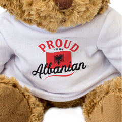 PROUD TO BE ALBANIAN - Teddy Bear - Cute Cuddly Soft - Albania Gift Present