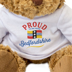 PROUD TO BE FROM BEDFORDSHIRE - Teddy Bear - Cute Cuddly Soft - Gift Present