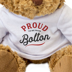 PROUD TO BE FROM BOLTON - Teddy Bear - Cute Cuddly Soft - Gift Present