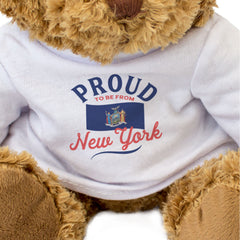 PROUD TO BE FROM NEW YORK (FLAG) - Teddy Bear - Cute Cuddly - Gift Present