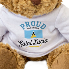 PROUD TO BE FROM SAINT LUCIA - Teddy Bear - Cute Cuddly - St Lucia Gift Present