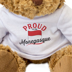 PROUD TO BE MONEGASQUE - Teddy Bear - Cute Cuddly Soft - Monaco Gift Present