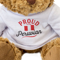 PROUD TO BE PERUVIAN - Teddy Bear - Cute Cuddly Soft - Peru Gift Present