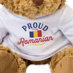 PROUD TO BE ROMANIAN - Teddy Bear - Cute Cuddly Soft - Romania Gift Present