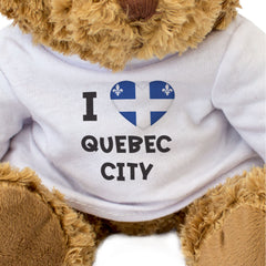 I LOVE QUEBEC CITY (QUEBEC FLAG) - Teddy Bear - Cute - Canada Gift Present