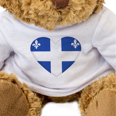 QUEBEC FLAG HEART - Teddy Bear - Cute Cuddly Soft - Canada Gift Present