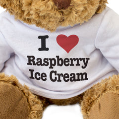 I LOVE RASPBERRY ICE CREAM - Teddy Bear - Cute Cuddly Soft - Gift Present