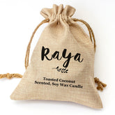 Raya personalised toasted coconut candle gift set
